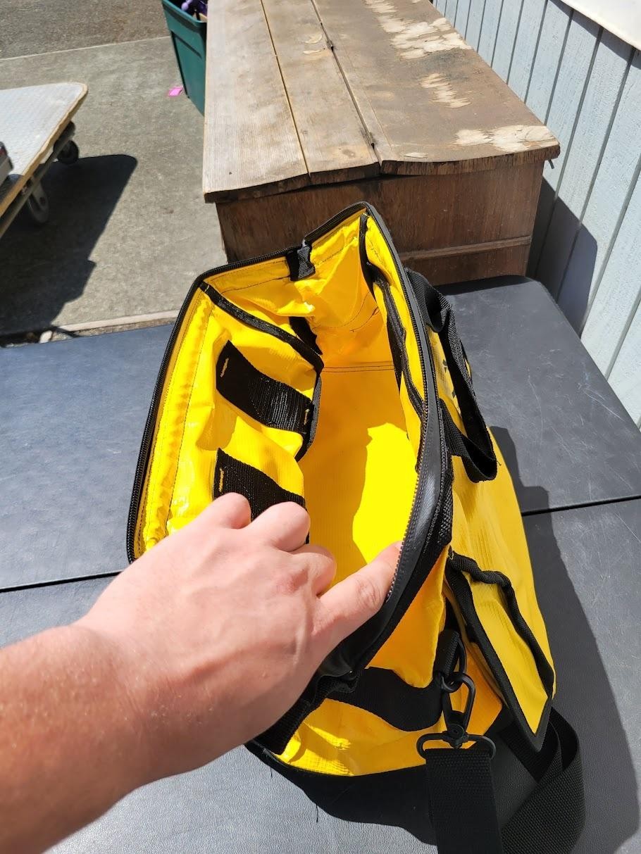 CLC Custom LeatherCraft Tool Bag Yellow Fabric Zipper Shoulder Strap Organizer