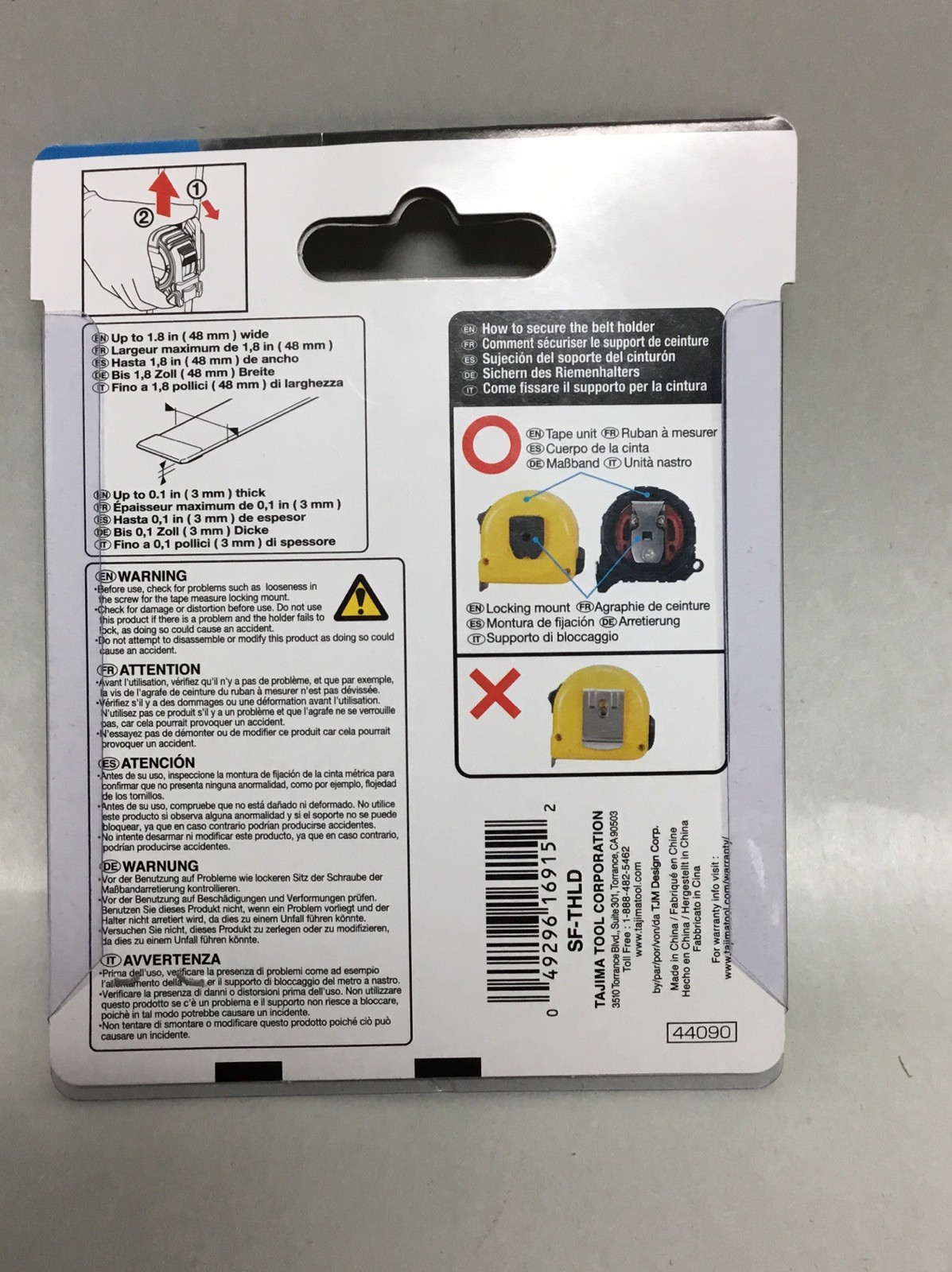 Tajima Clip-n-Hold – 3 Pack -Vertical Harness Belt-SF-THLD- Free Shipping