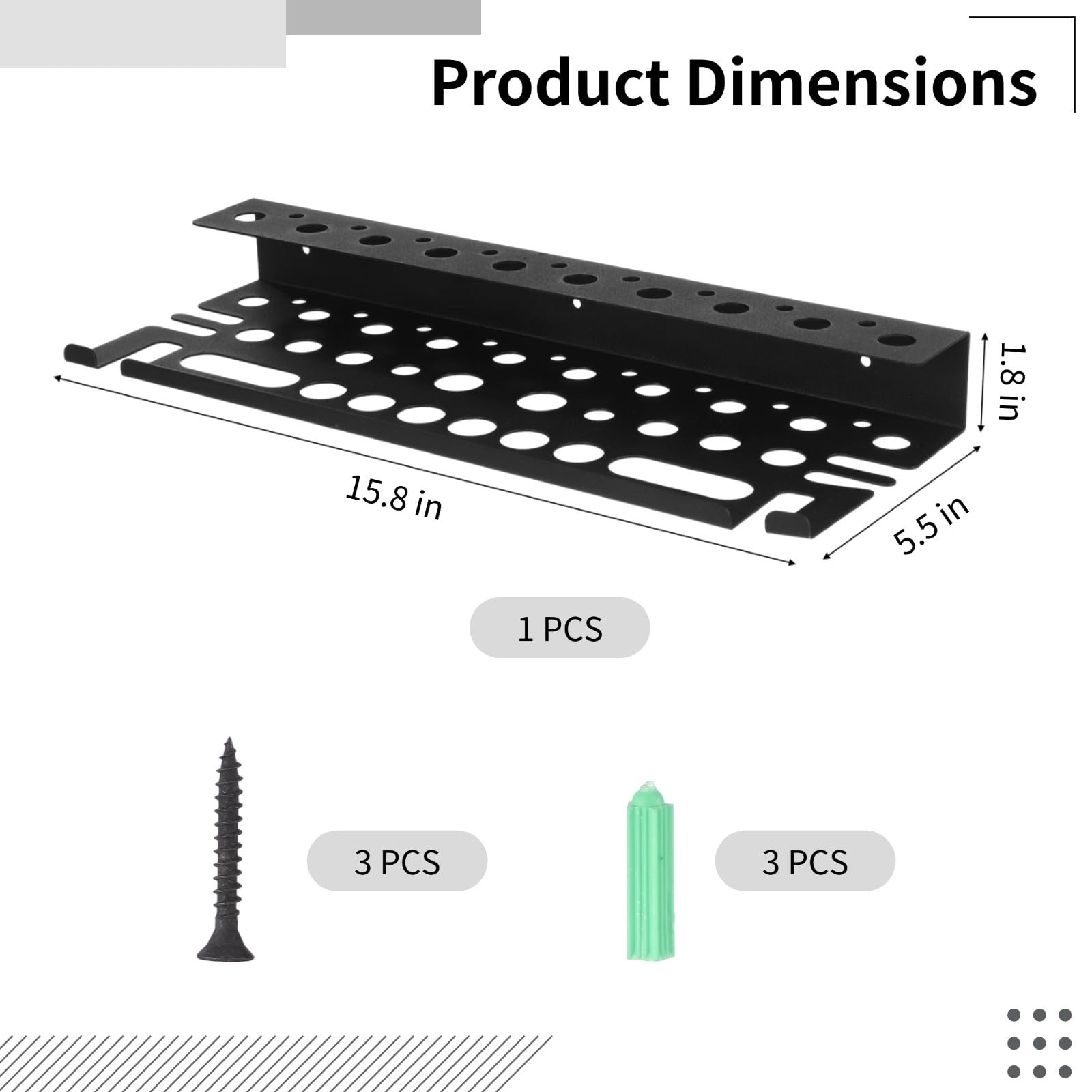 Wall Mounted Metal Screwdriver Organizer Manual Tool Holder Plier Storage
