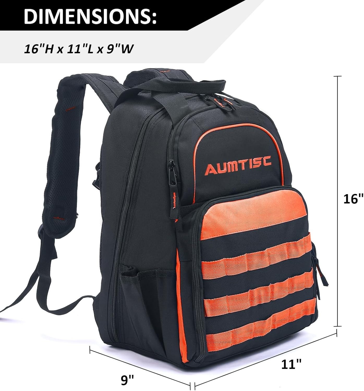 Heavy-Duty Tool Backpack for Electricians – 49 Pocket Organizer, Water-Resistant