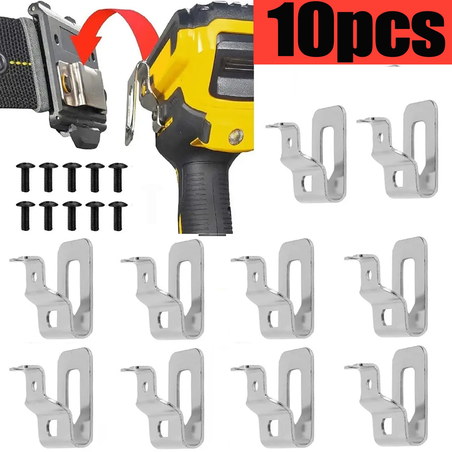 10pcs Replacement Belt Clip For Dewalt Hook & Screw for Drill Impact Driver