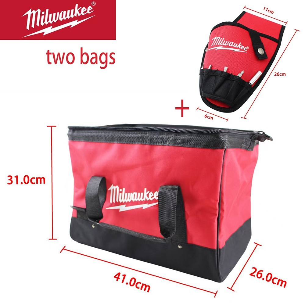 2 Bags New Milwaukee FUEL M12 M18 16″ Heavy Duty Tool Bag 16″ x 11″ x 10″
