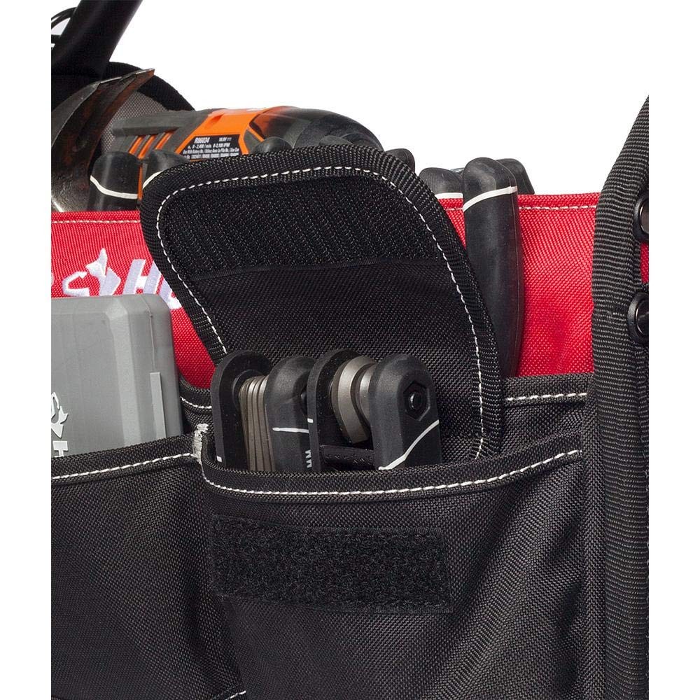 Husky 17 IN OPEN TOOL TOTE 17 inches, Red|Red and Black