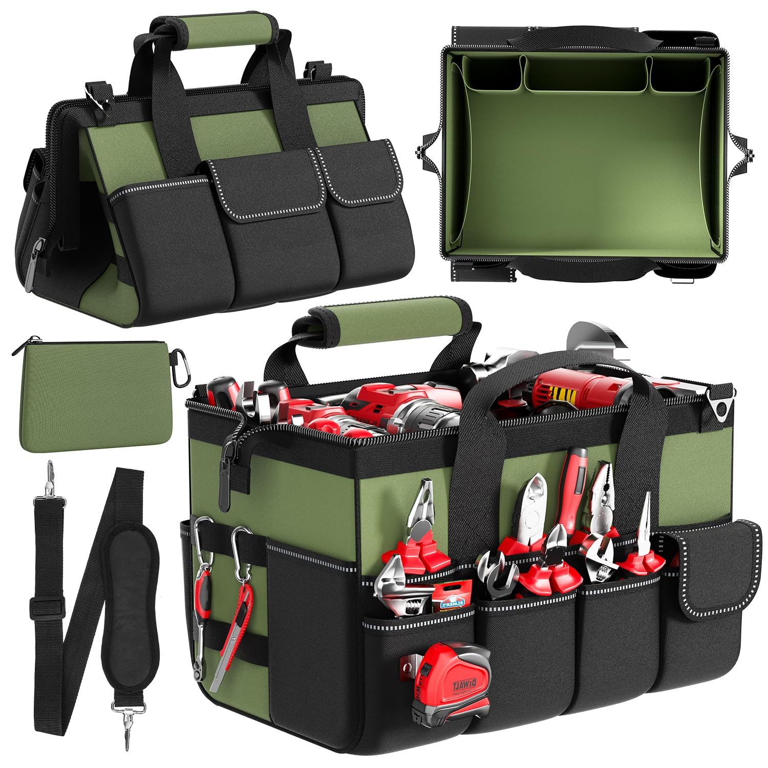 Goovilla Tool Bag 15.5 Inch with 1 Pouch | 17Pocket Portable Tool Box Organiz…