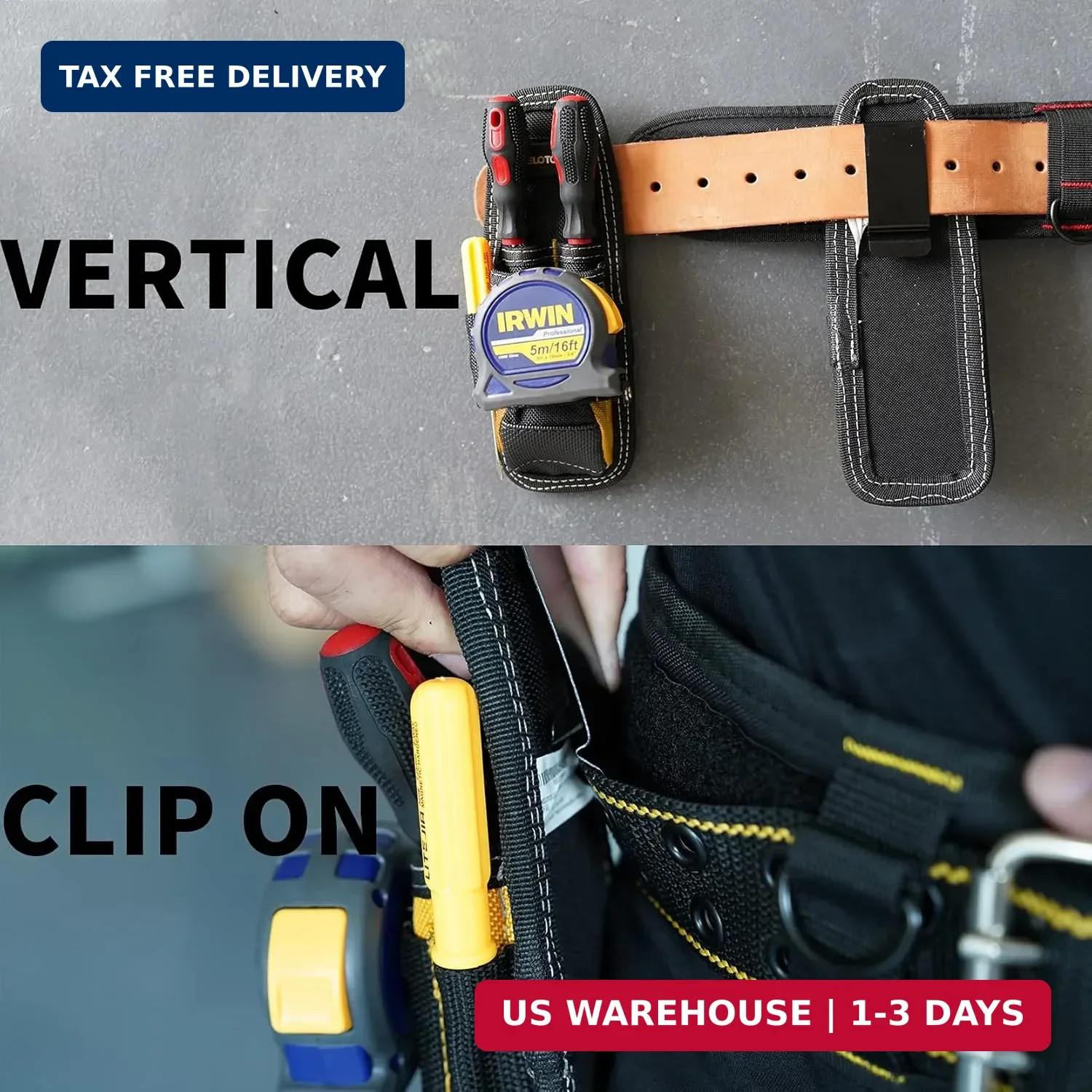 Small Tool Holder, Min Work Organizer Tool Pouch and Knife Holder with Snap Clip