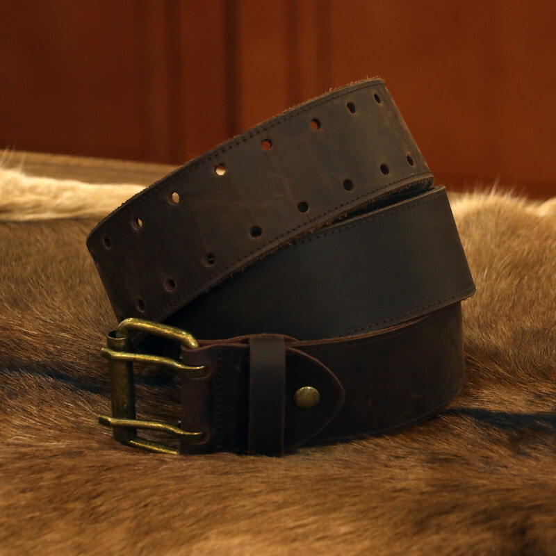 Leather Tools Holster Carry Work Belt 2″ Double Roller Buckle Rig Belt-Xmas Gift