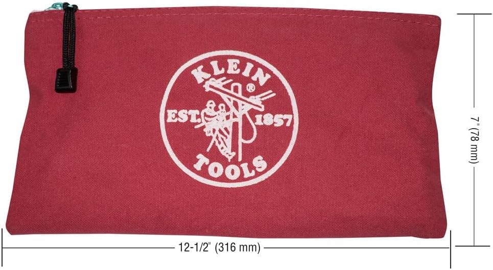 Klein Tools 5141 Zipper Tool Bag, Pouch, 4-Pack, Brown, Black, Gray, Red