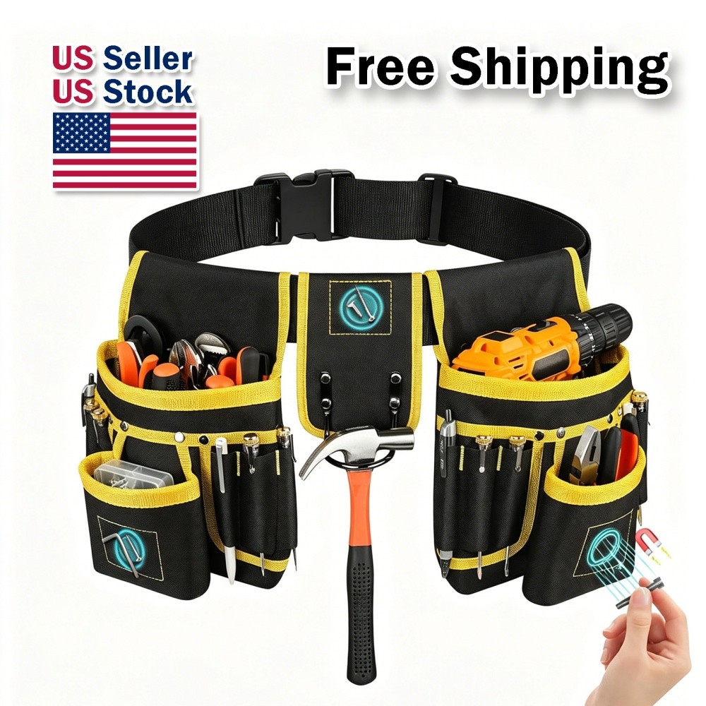 Magnetic Tool Belt for Men, 26 Pockets Heavy Duty Tool Pouch, Magnet Holster Nai