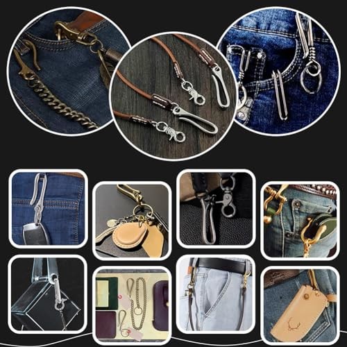 2pcs Fish Hook Keychain, Brass Key Ring Solid U Shape Key Length-2.5″ Gunmetal