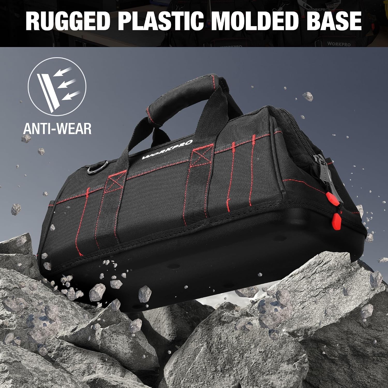 Durable Tool Bag with Multiple Compartments and Adjustable Shoulder Strap