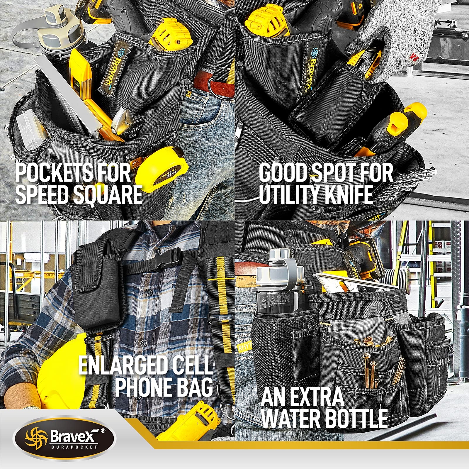 Bravex Tool Belt Suspenders Tool Vest Pro Ultra 20 Bags Ystyle Toolbelt 5 Combo