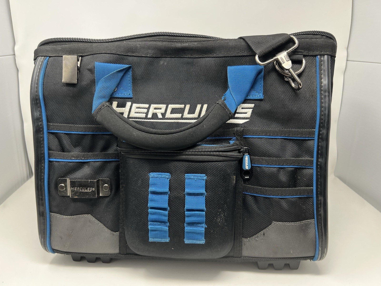 HERCULES 16 in. Large Mouth Tool Bag 25 inside 14 outside pockets, Waterproof