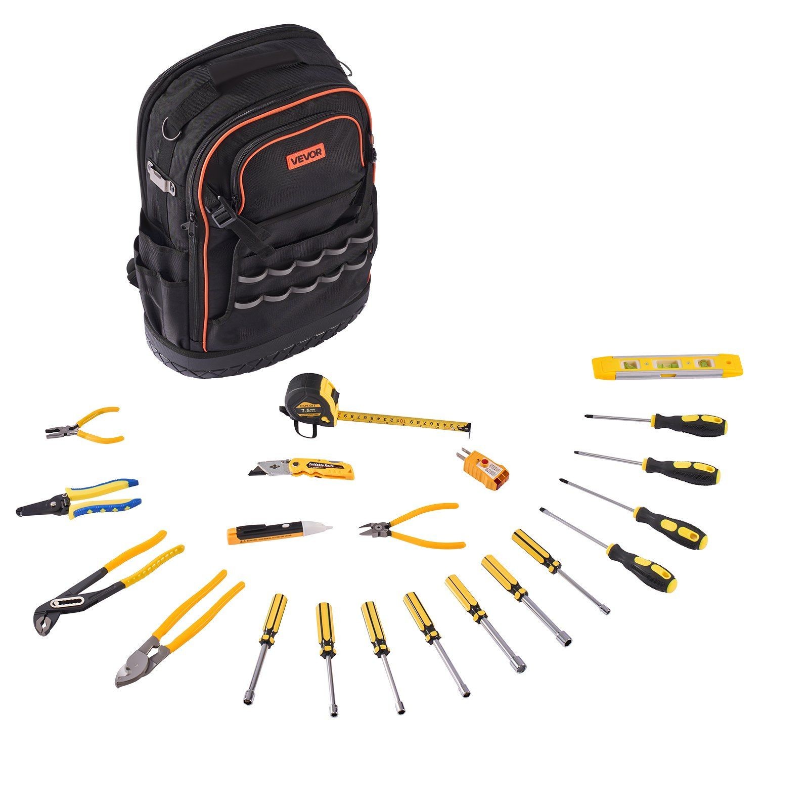 65-Pocket Utility Backpack for Tools, Heavy-Duty & Tear-Resistant Build
