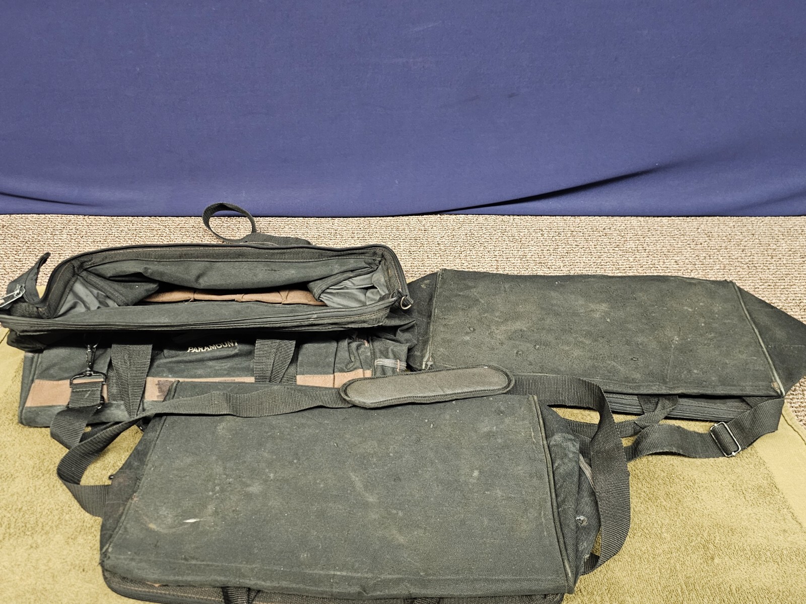 3 Paramount Mechanics Canvas Tool Bags Zipper Bag Black Large Military