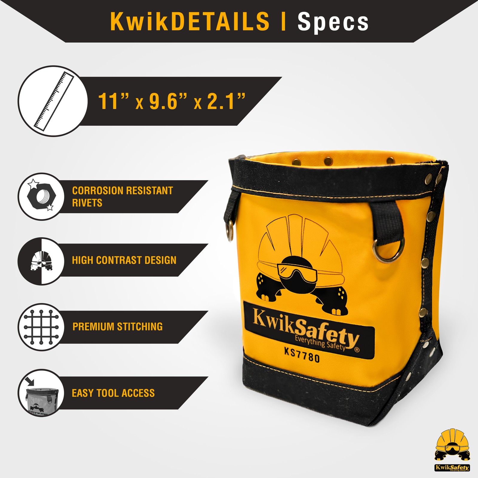 KwikSafety JoeyBAG Lightweight Tool Bag Pouch – DIY Work Tool Storage Holder