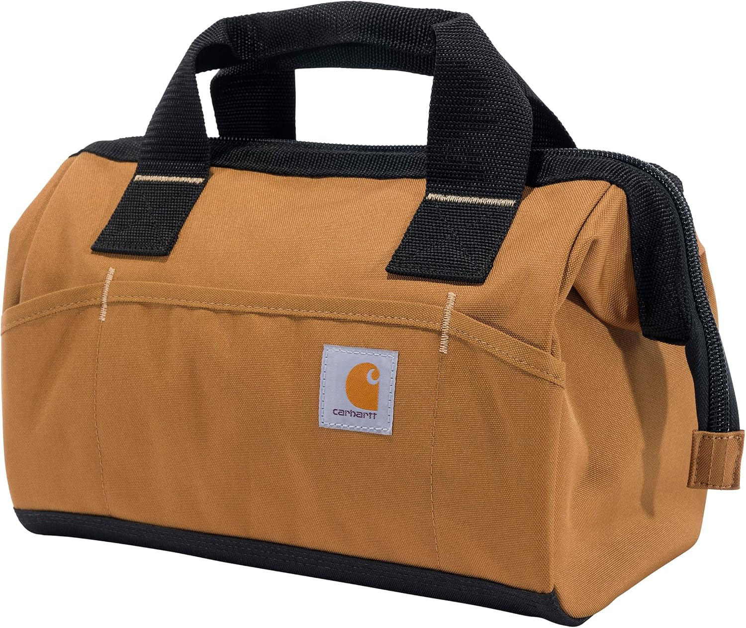 Durable 13-Inch Water-Resistant Tool Bag with 15 Pockets in Brown
