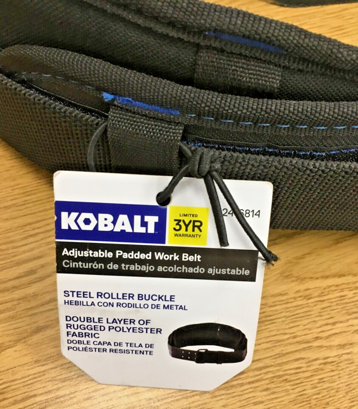 Kobalt General Construction Polyester Adjustable Padded Tool (Work) Belt