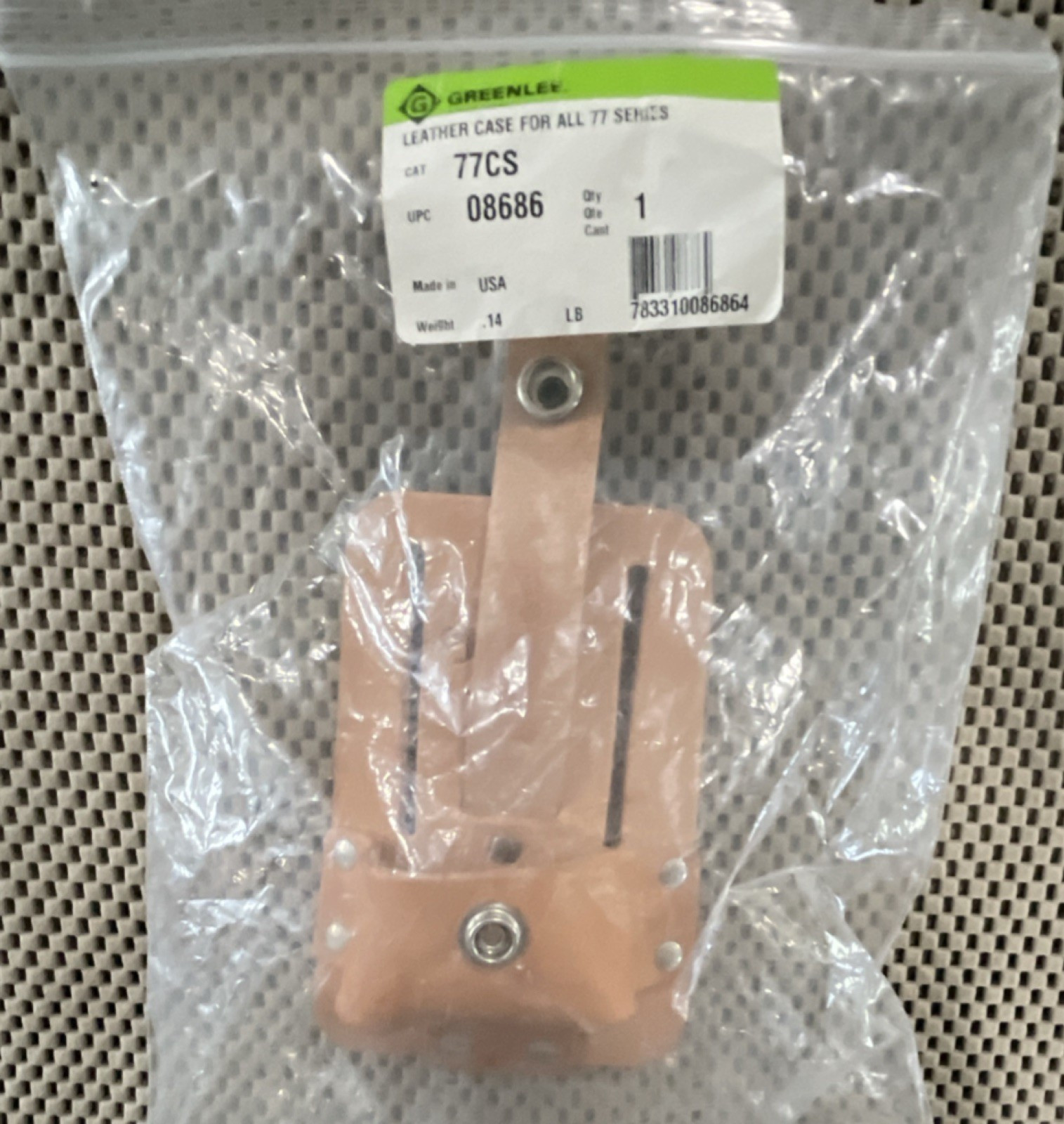 Greenlee 77CS Leather Case Beige Leather 08686 Cable Tester Holder 1 Item