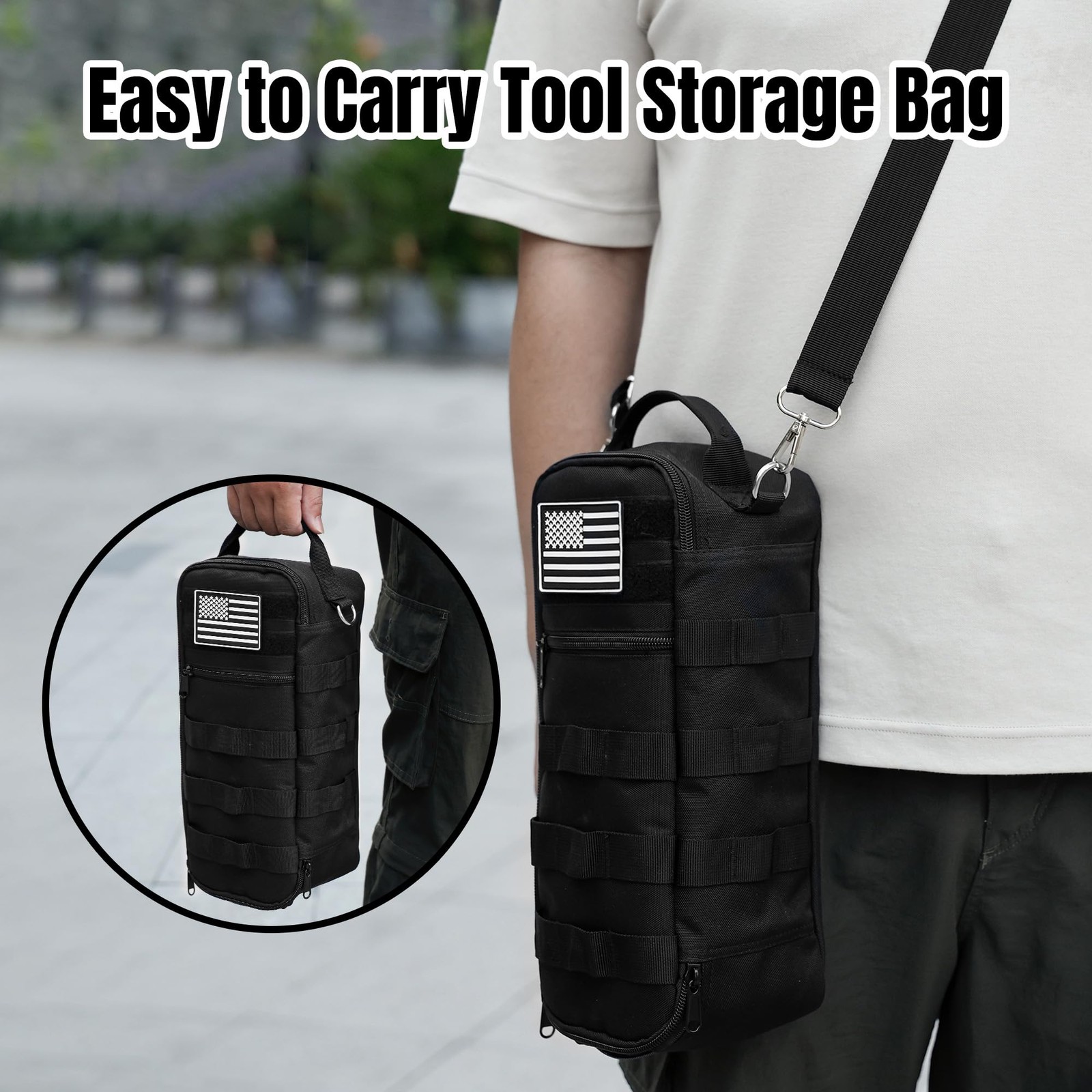 13 Inch Portable Small Tool Bag, Heavy Duty Tool Organizer Bag with Shoulder …