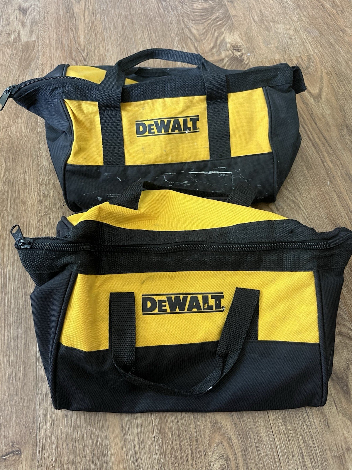 Lot Of 2- DeWalt 9″ X 9″ X 8″ Small Canvas Tool Bag. TWO BAGS