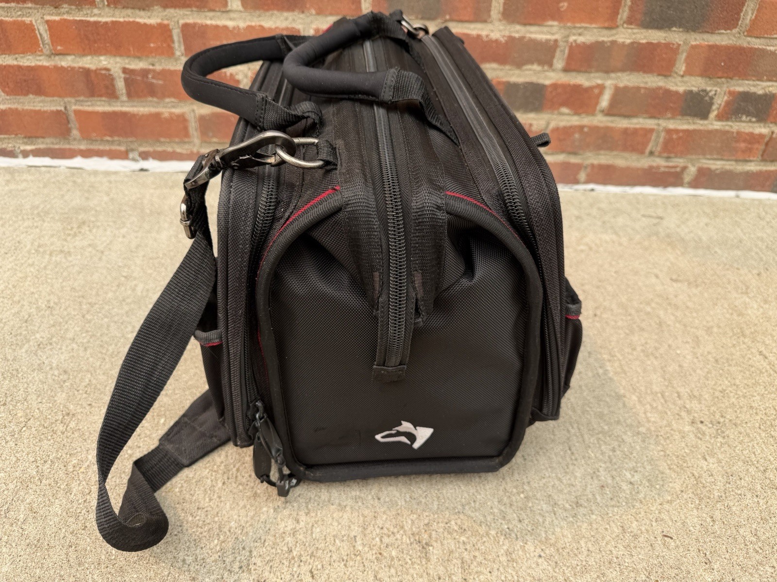 Husky 18″ Large-Mouth Tool Bag With Tool Wall Heavy-Duty Multi-Pocket Organizer