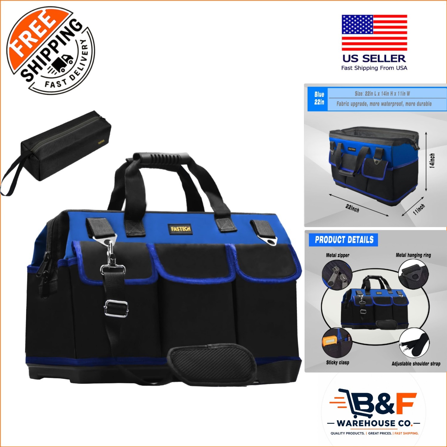 Sturdy 22 Inch Tool Carrier with Adjustable Strap – Ideal for DIY Enthusiasts