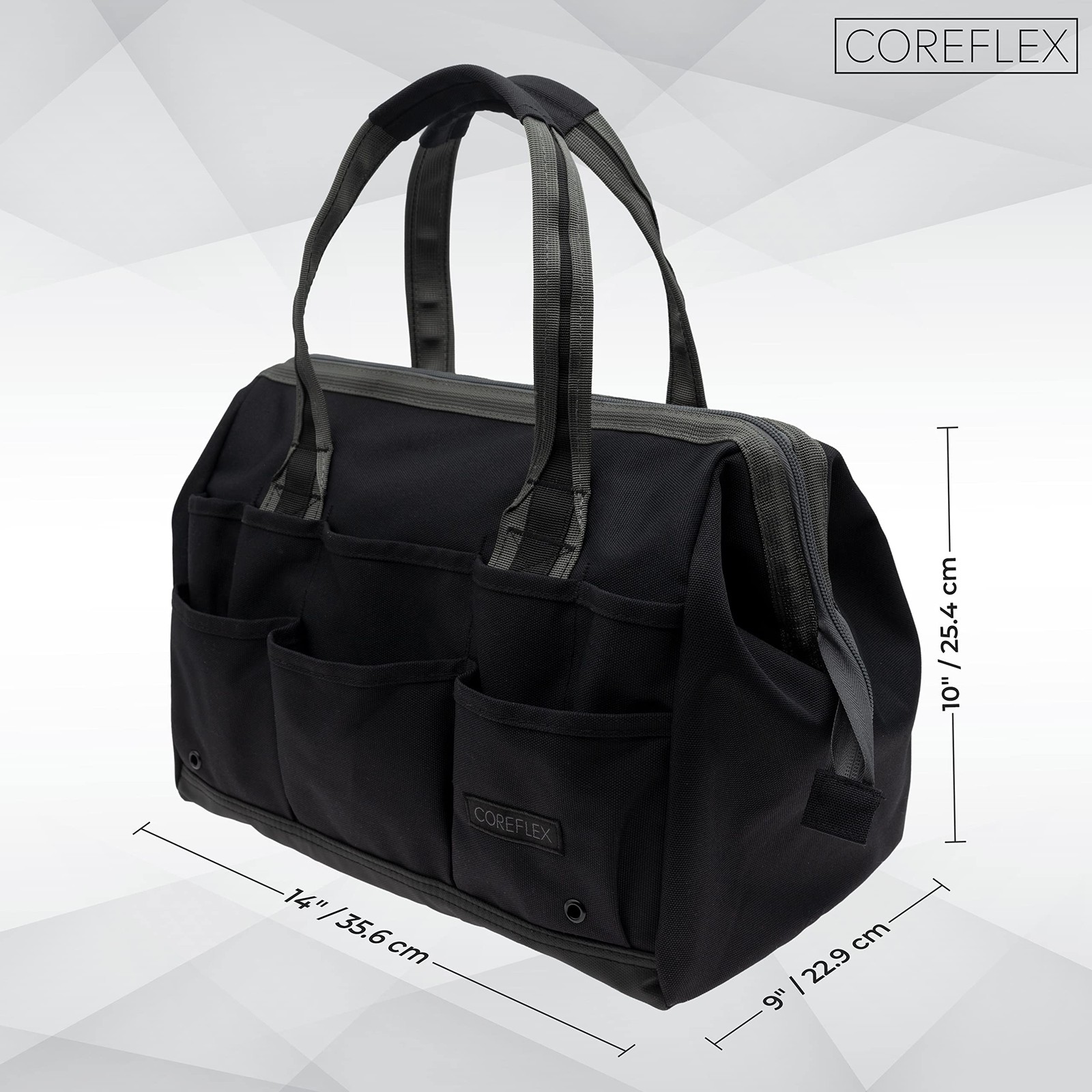14 Inch WideMouth Tool Bag Gear Organizer Portable Black MultiPurpose
