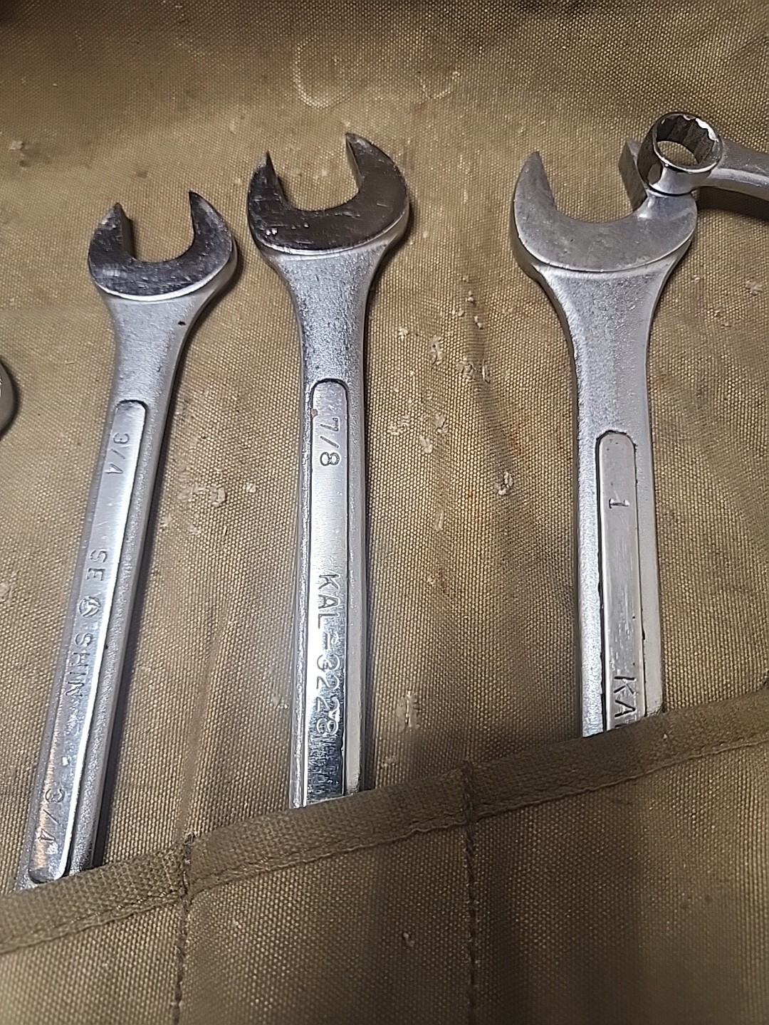 Nicholas Military Wrench Canvas Holder With Wrenches Se Shin And Other Wrenches