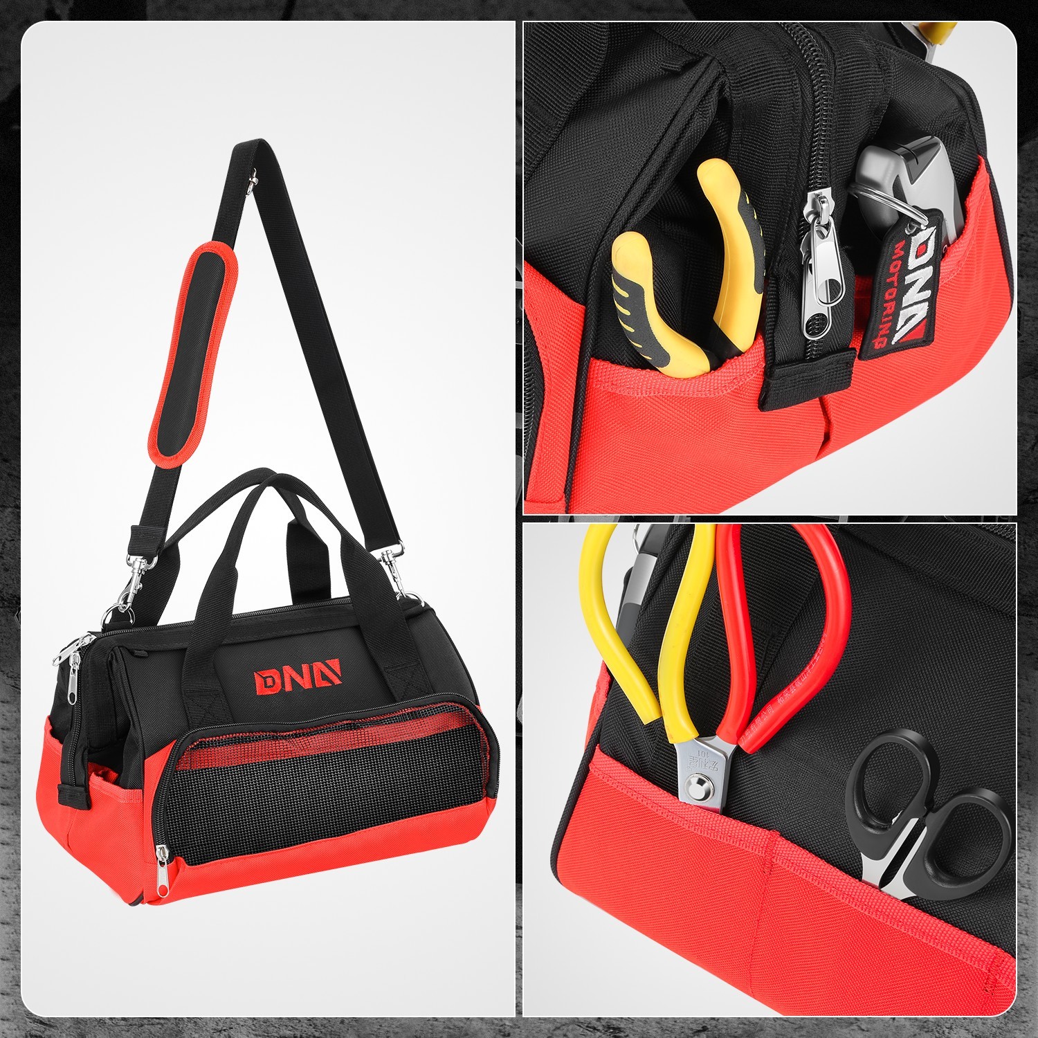12in Heavy Duty Portable Waterproof Canvas Tool Bag Organizer w/ Shoulder Strap