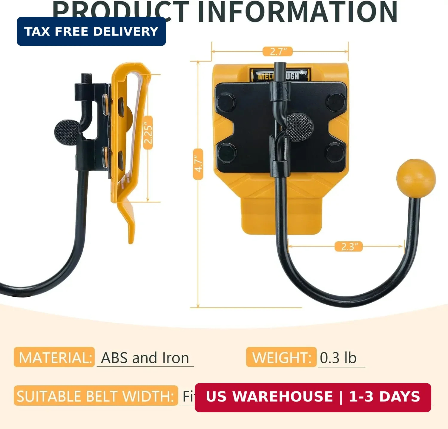 MELOTOUGH Tool Belt Hook,Tool Holster,Drill Belt Holder,Cordless Drill Holster S