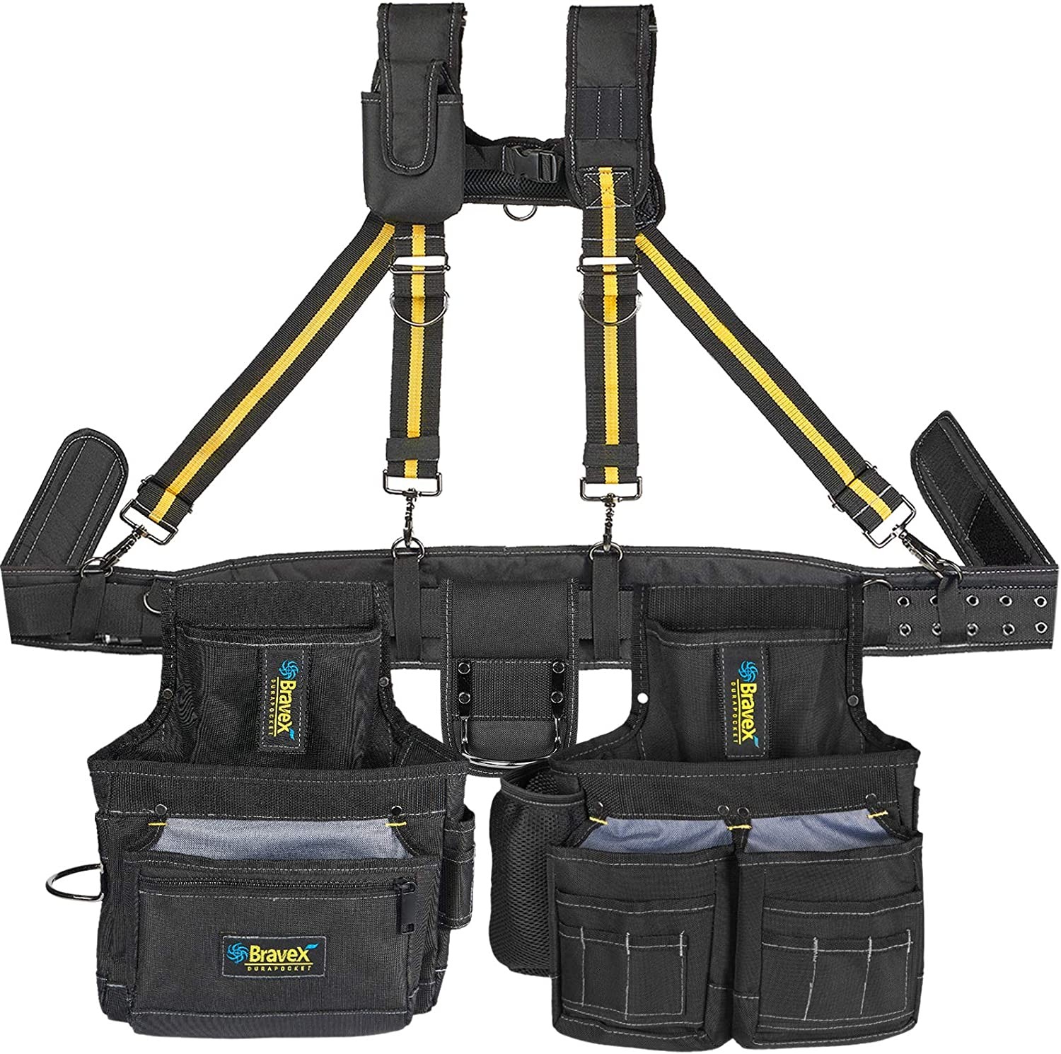 Tool Pouch Tool Belt with Suspenders Electrician Tool Belts Carpenter for men