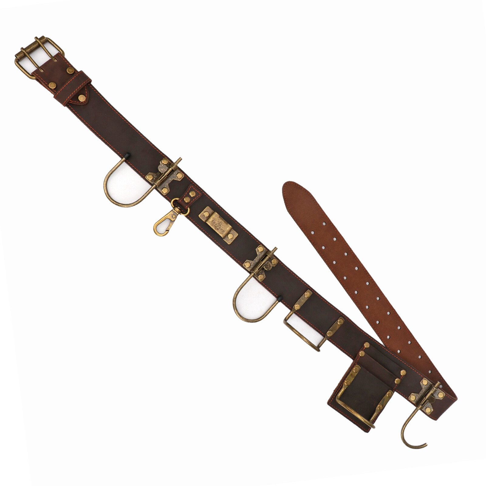 Leather 2inch Tools Belt Hammer Hooks Scaffolding Holder Drill Holster