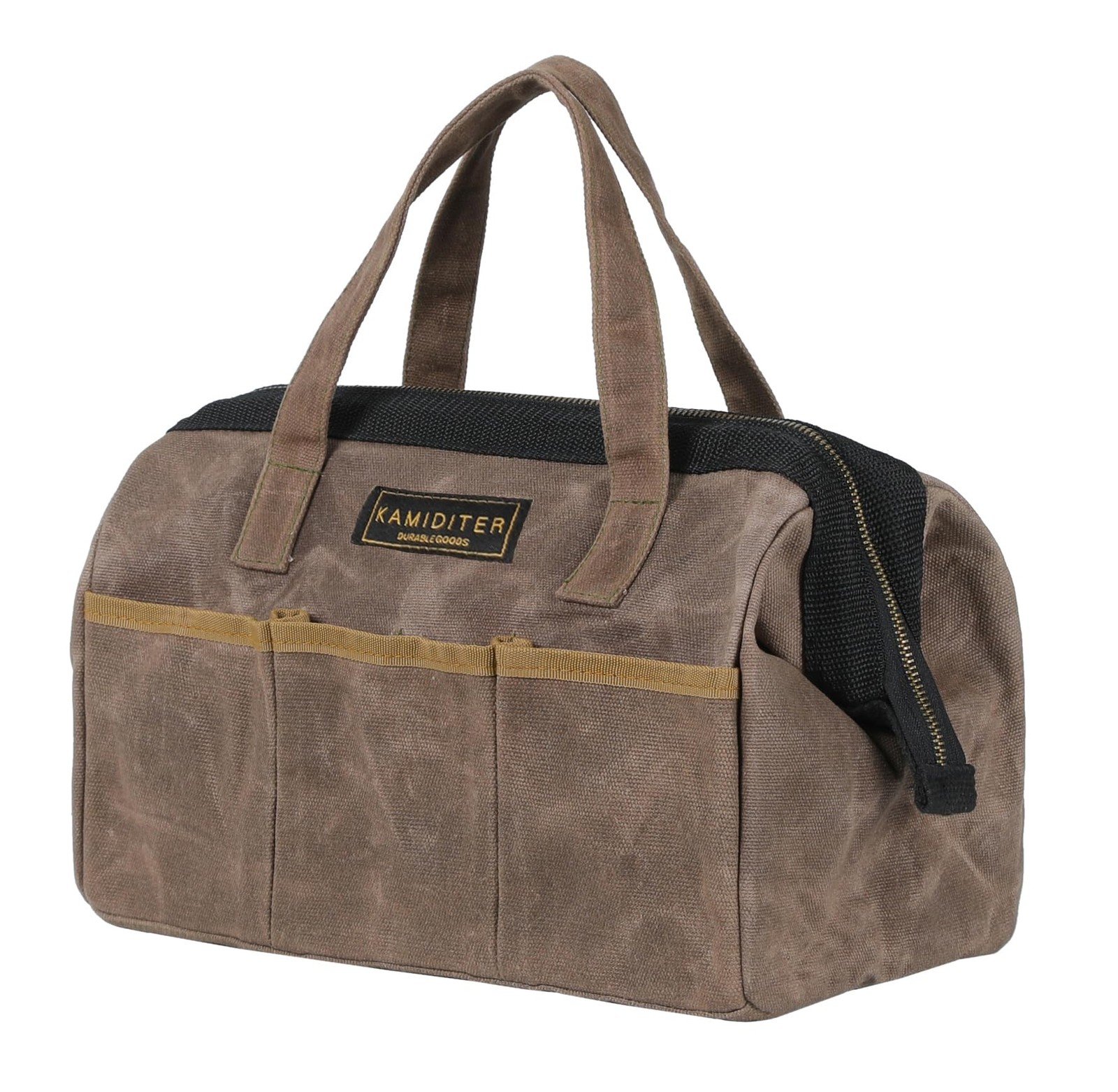 Tool Bag, 13-inch Heavy Duty 16oz Waxed Canvas Wide Mouth Water-Resistant Too…