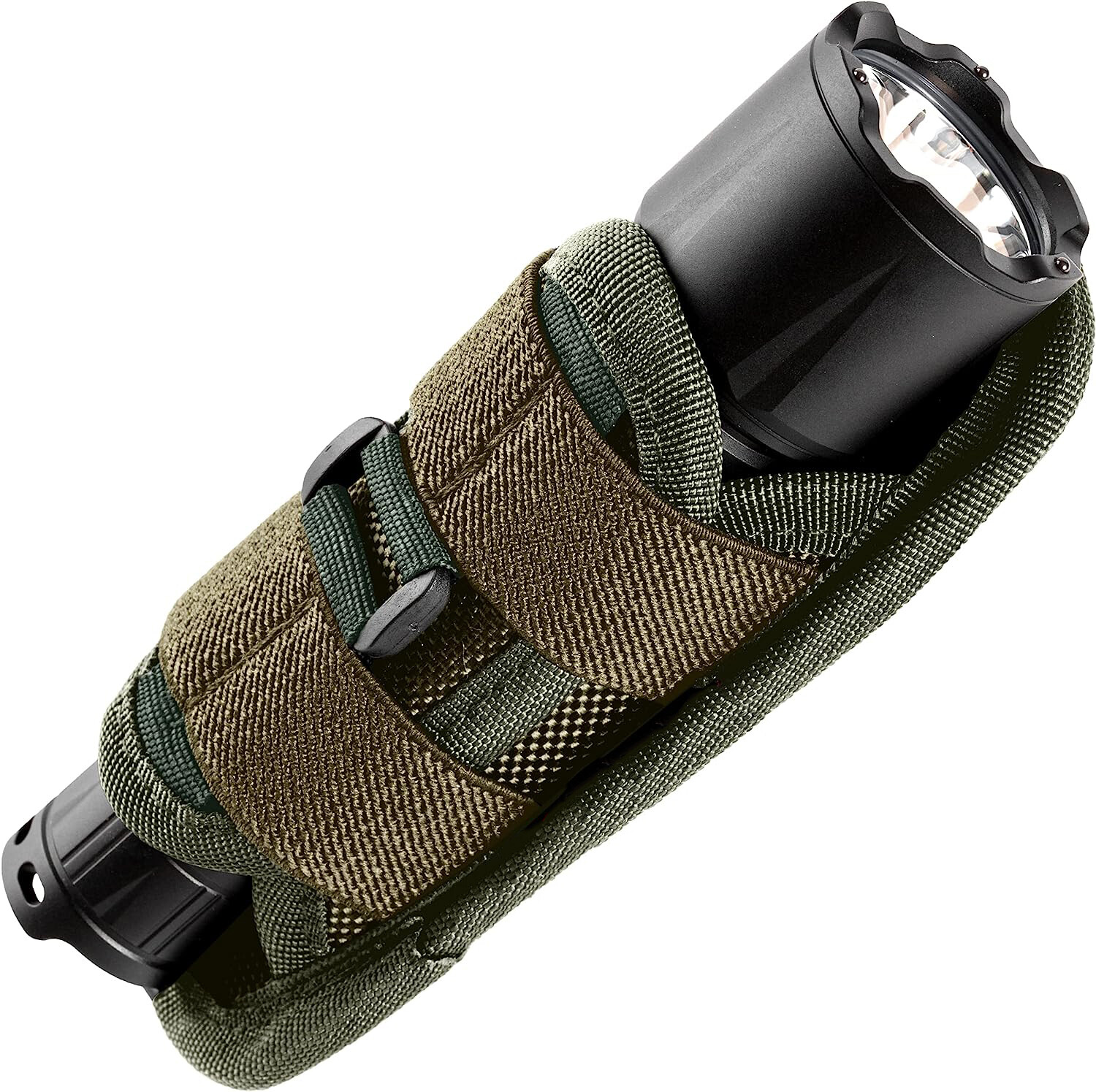 Tactical Flashlight Holster 360 Degree Holder for Police Military Security Belt