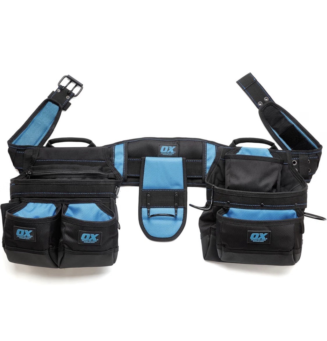 OX tools Construction Tool Belt – 17-Pocket 1680D Nylon Tool Belt Padded NEW