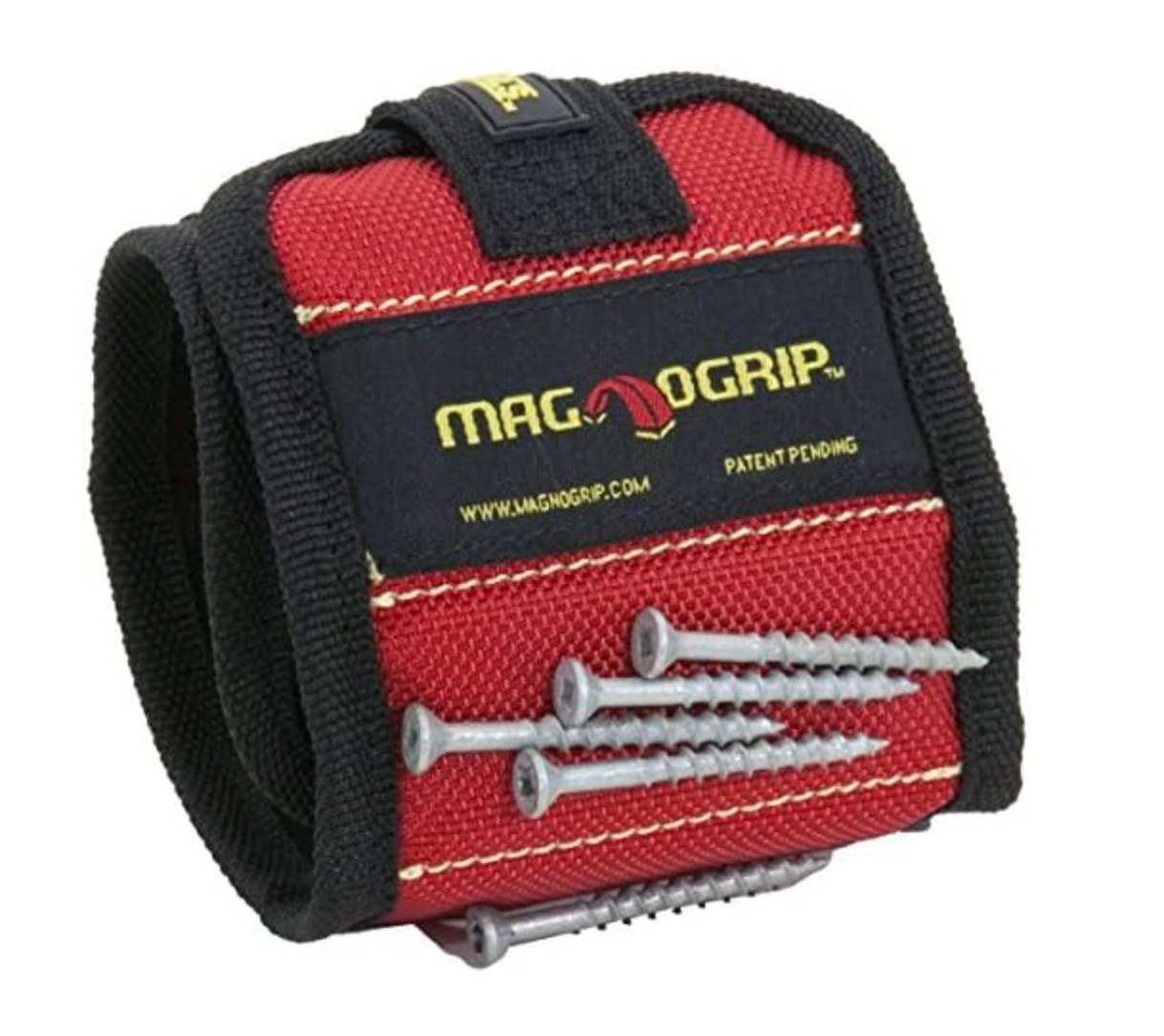 Magnetic Wristband for Holding Screws, Scissors & Small Tools – One Size – Red