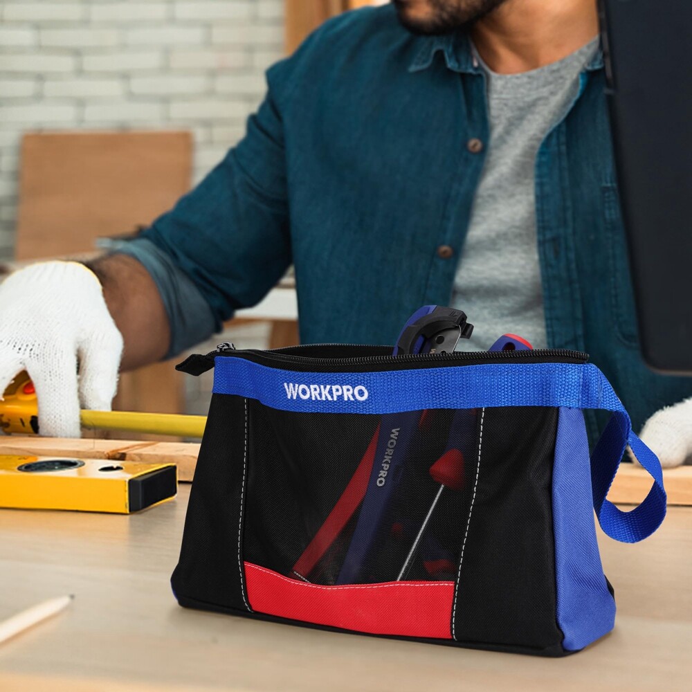 WORKPRO 12″ Tool Pouches with Zipper 2-Pack Utility Bag Pouch for Tool Organizer