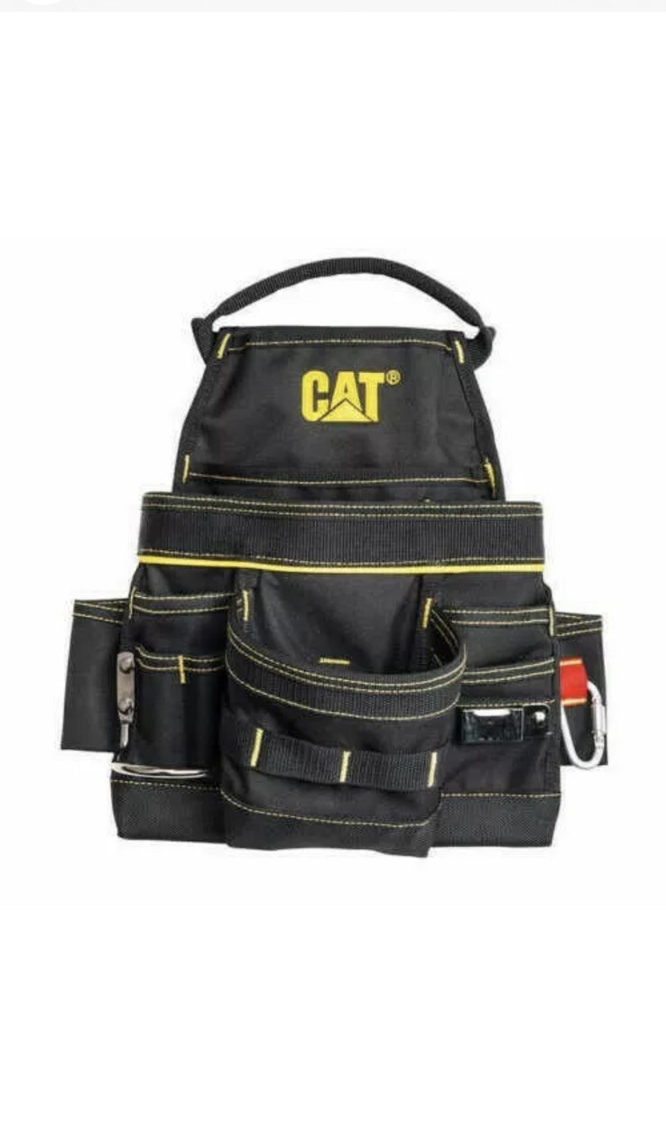 2X CAT CATERPILLAR Tool Belt Muti-Purpose 32 To 48 in 2-Bag 19-Pocket Constrc