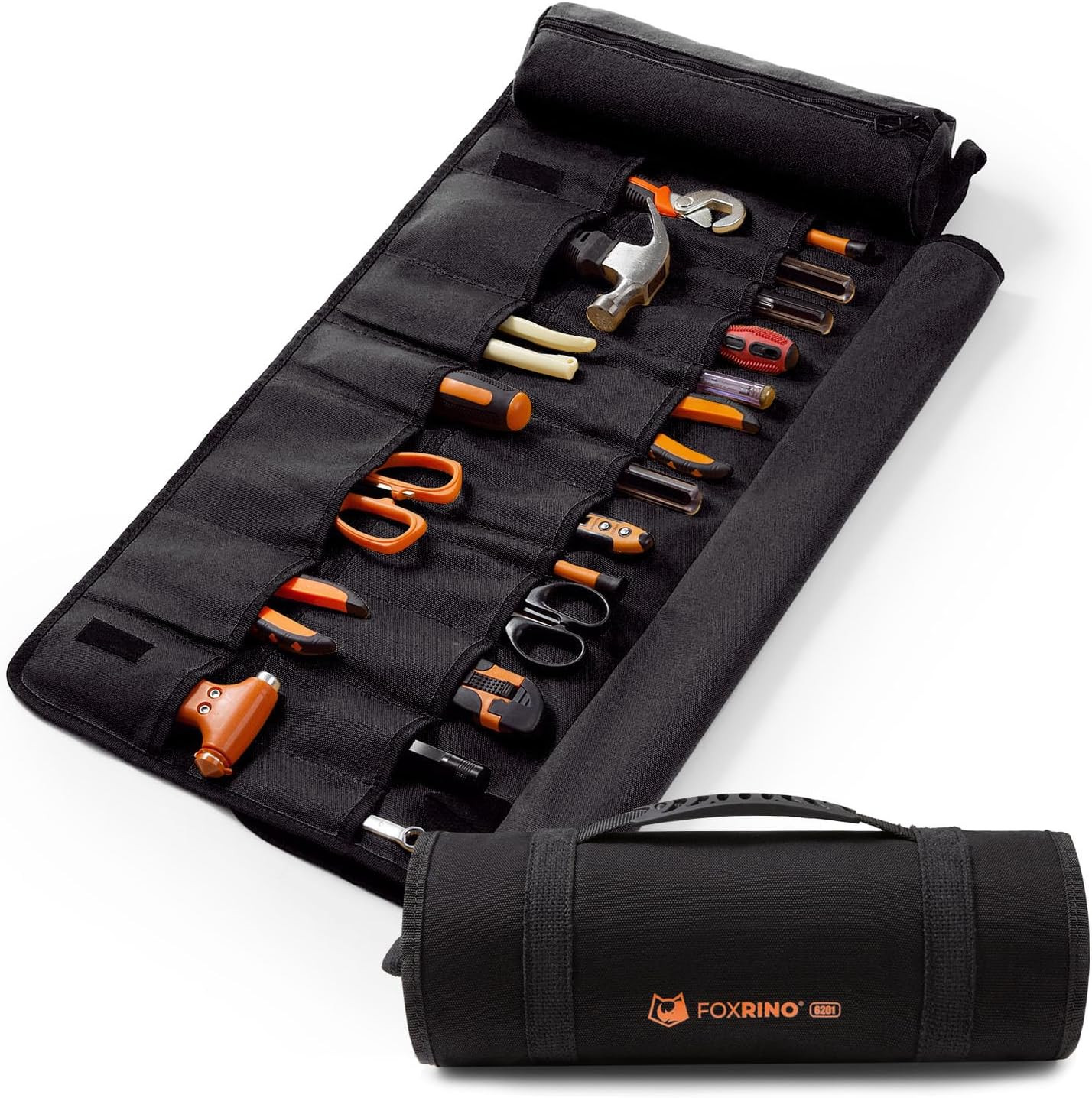Tool Roll for Men, Heavy Duty Tool Roll Bag Organizer, Roll up Tool Pouch with 2