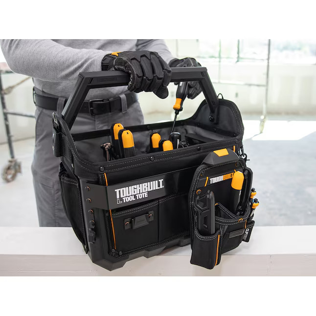 TOUGHBUILT Large Black Polyester 16-in W x 11.02-in D x 13.78-in L Tool tote