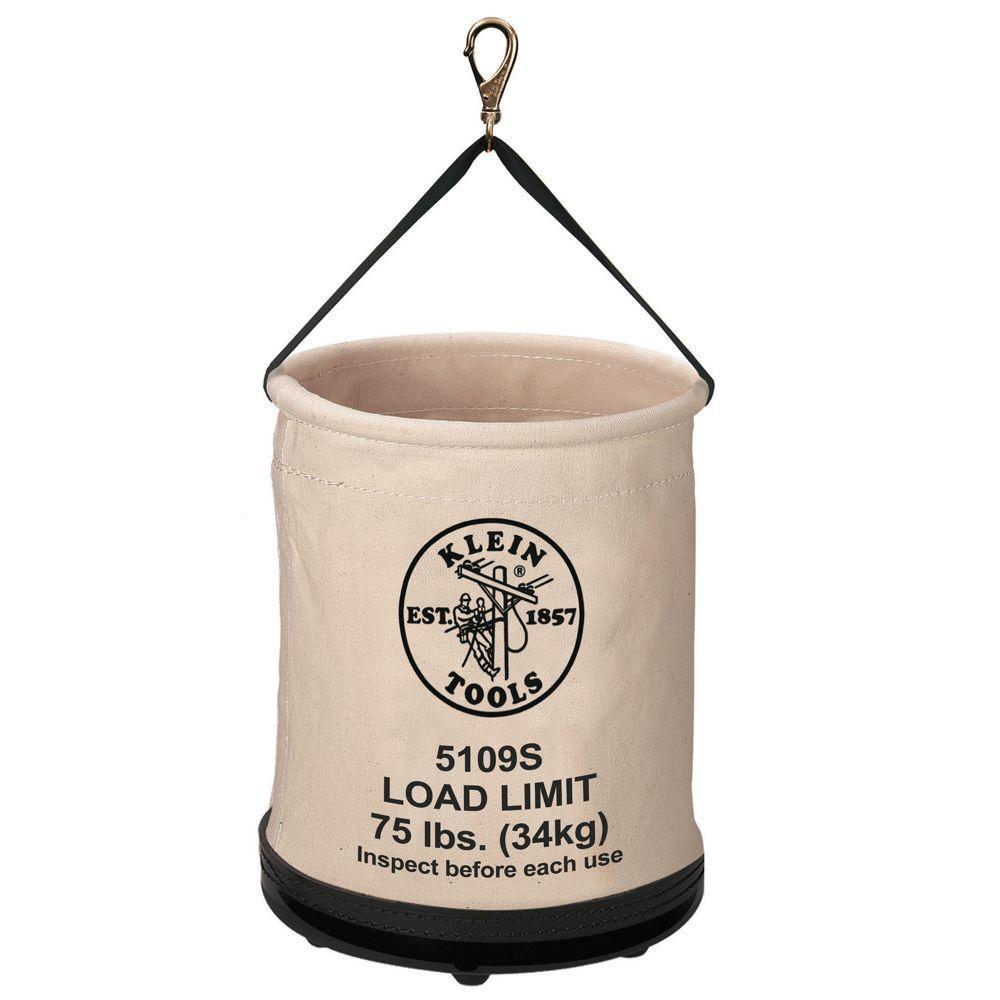 Klein Tools 5109S No. 6 Canvas Wide-Opening Straight-Wall Bucket