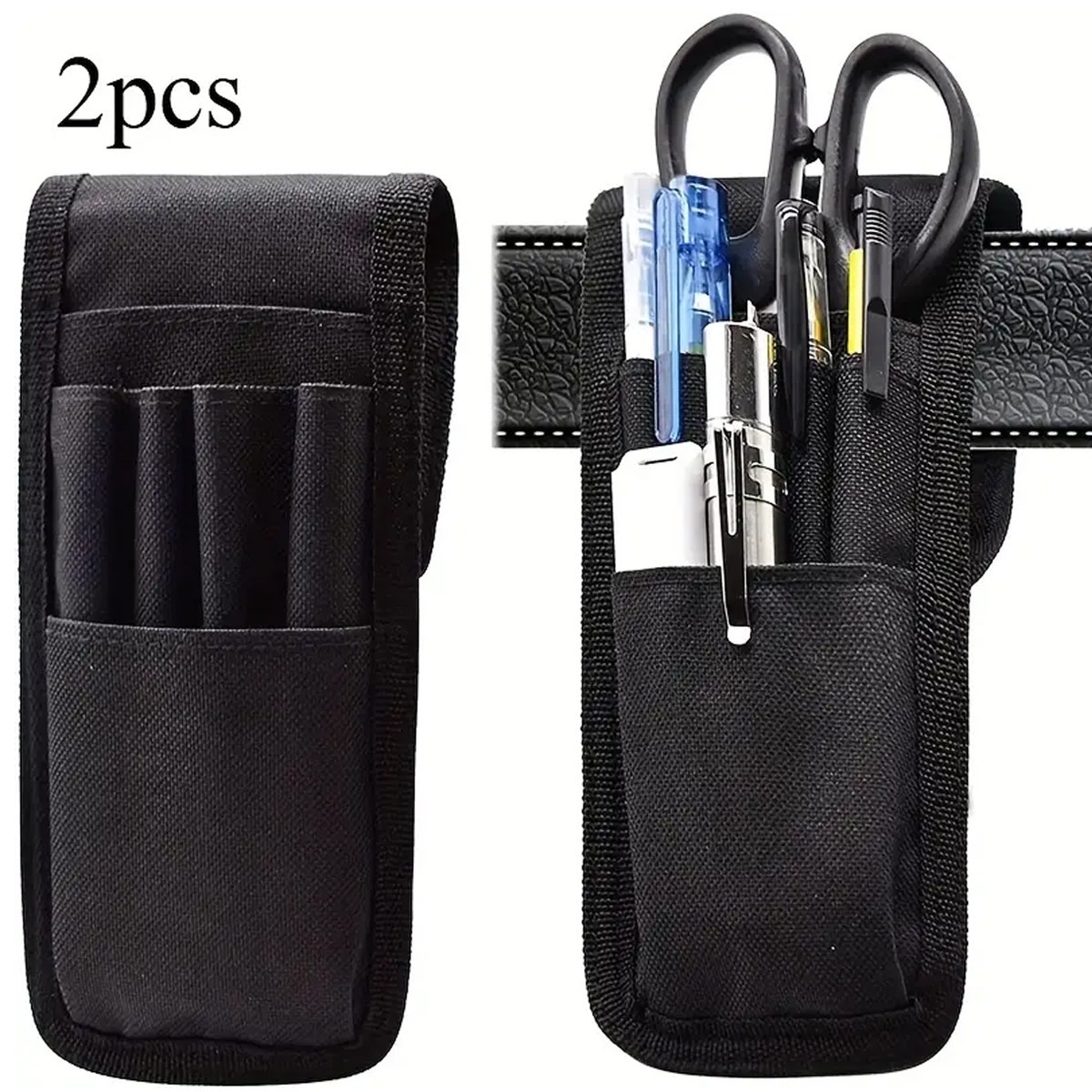 2pcs Soft Belt Tool Pouch With Multi-Pockets Tool Pouches Lightweight Pen Holder