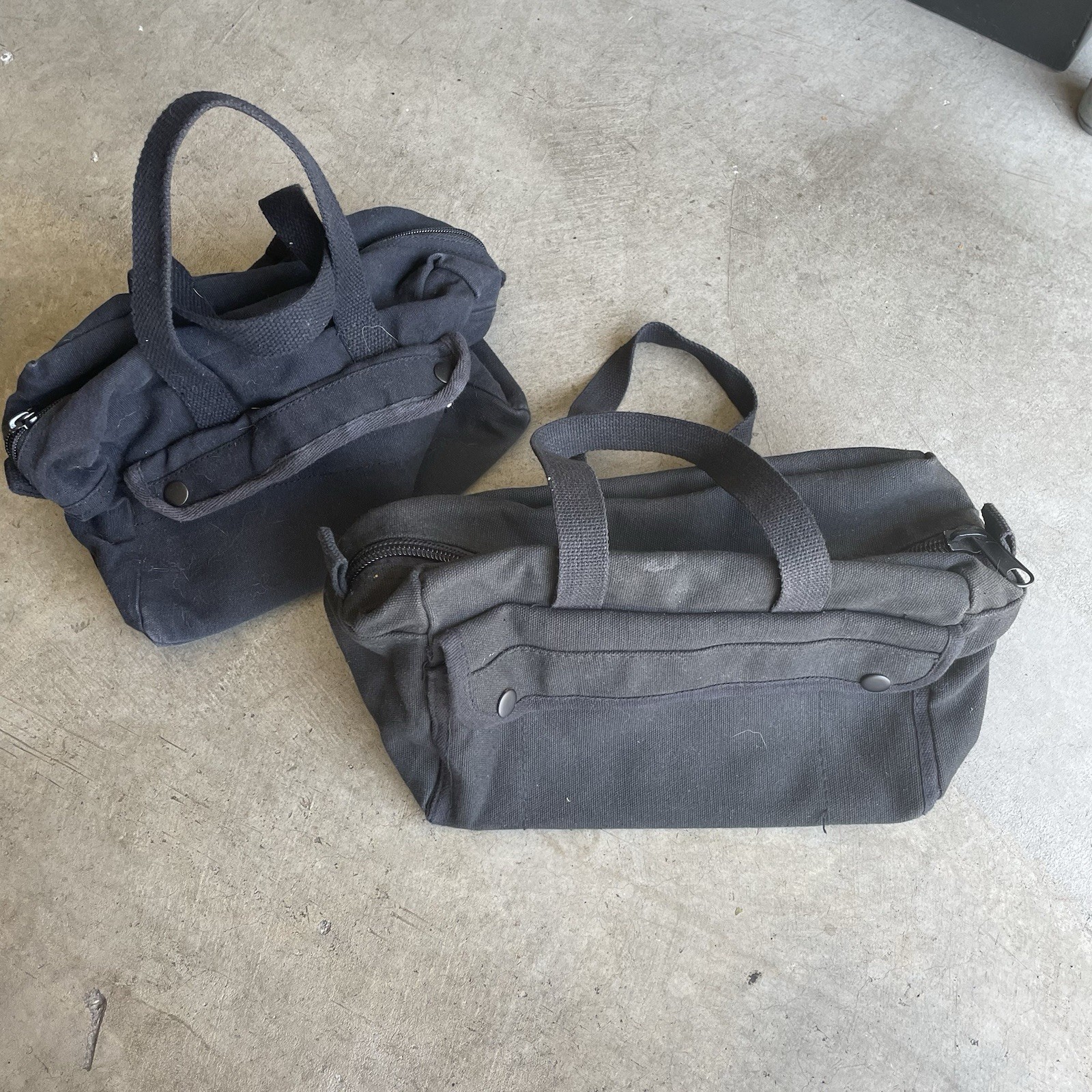 Lot of 2 Black Canvas Mechanics Military Style Tool Pouch Bags