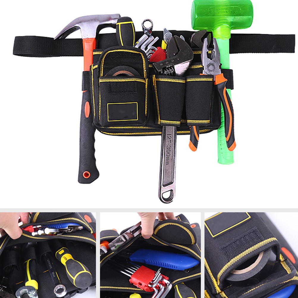 Oxford Cloth Tool Belt Bag Rectangular Outdoor Use 1Set 9.8×8.3in