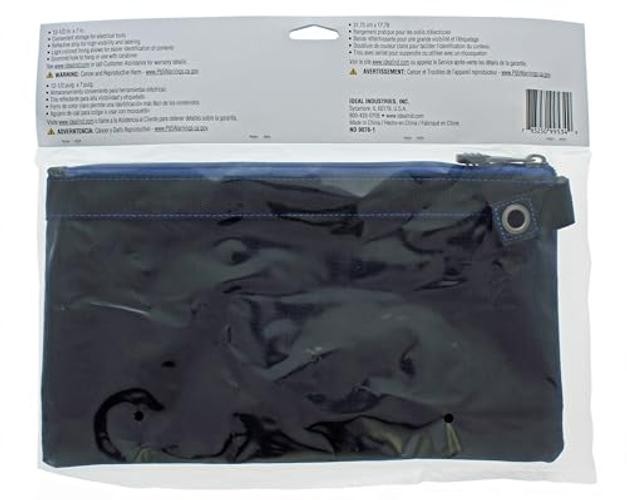 IDEAL Electrical Flat Zipper Tool Pouch, Black – Durable 12.5 X 7 Inches