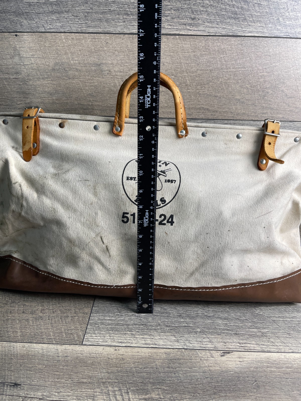 Klein Tools 5102-24 Tool Bag Beige Brown Unisex Buckle Closure Double Handles