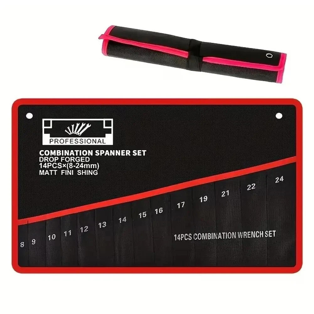 Wrench Roll Organizer 14 Pockets Wrench Pouch Roll up with Water Proof Oxford