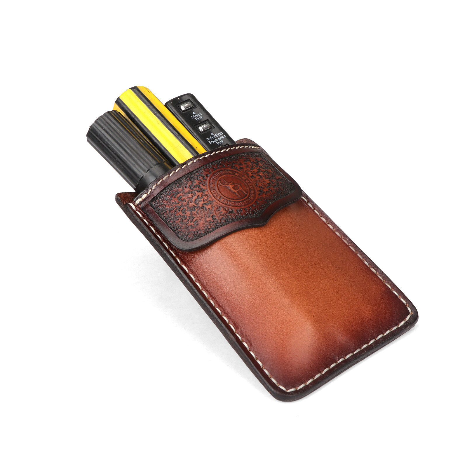 TOURBON Leather Shirt Pocket Protector Pen Tools Pouch For Worker Doctors Nurses