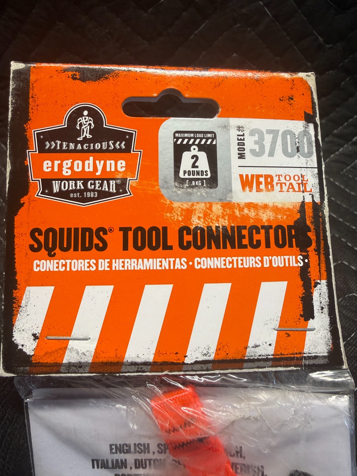 Ergodyne Squids 3700 3.5In Black Web Tool Tail – 2Lb