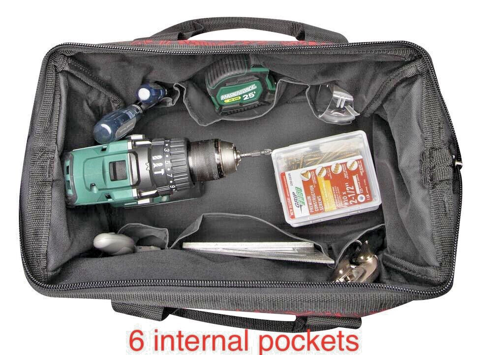 Licensed Grease Monkey 20″ Mechanics Tool Bag Tote Organizer Plumber Electrician